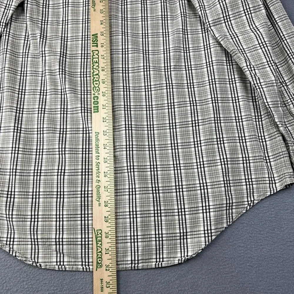 Polo Ralph Lauren Jeans Co Button Up Shirt Mens L Grey/Black Plaid‎ Long Sleeve